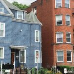Two apartment buildings in sitting side-by-side